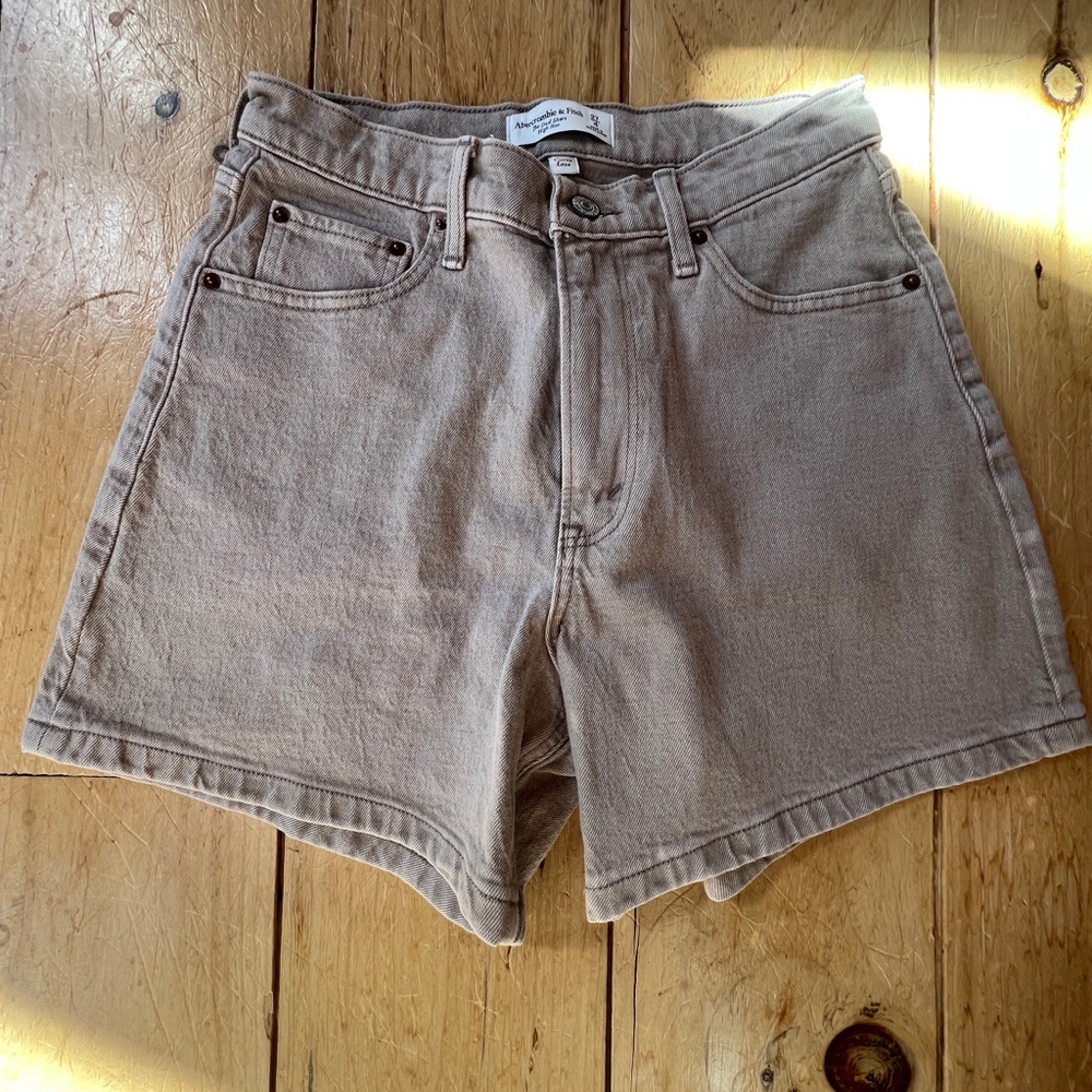 Abercrombie Tan Denim Dad Shorts